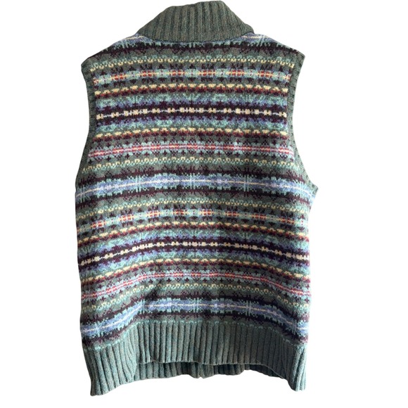 Ralph Lauren Jeans Company fair Isle Vest FullZip Women XL lambs wool MultiColor - Picture 4 of 5